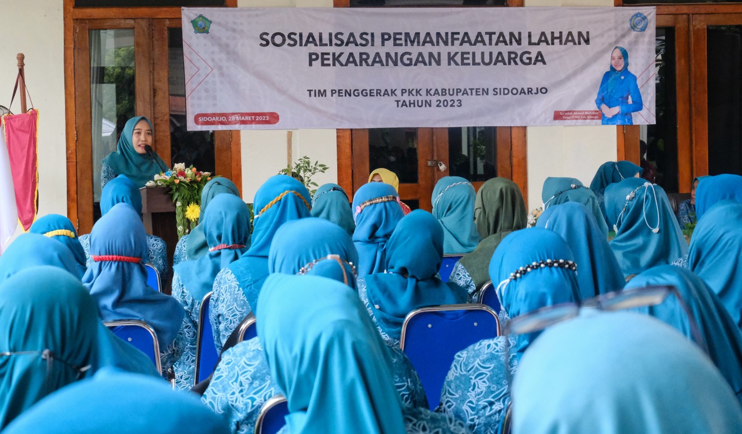 Dukung Program Ketahanan Pangan, Ketua TP PKK Sidoarjo Hadiri Sosialisasi Pemanfaatan Lahan Pekarang